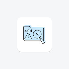 Data not found color shadow thinline icon , vector, pixel perfect, illustrator file