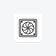 Radiator Fan line icon , vector, pixel perfect, illustrator file