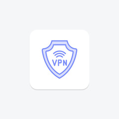 Vpn Security duotone line icon , vector, pixel perfect, illustrator file