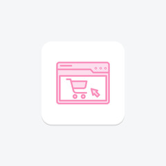 E Commerce Website duotone line icon , vector, pixel perfect, illustrator file