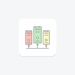 Server Hosting lineal color icon , vector, pixel perfect, illustrator file