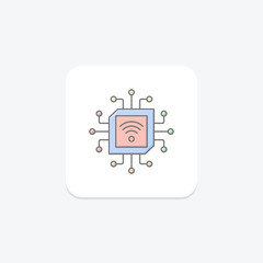 Microchip lineal color icon , vector, pixel perfect, illustrator file