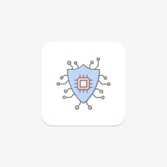 Cyber Security lineal color icon , vector, pixel perfect, illustrator file