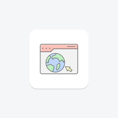 Internet browsing lineal color icon , vector, pixel perfect, illustrator file