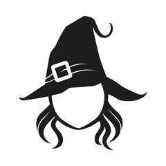 Gothic Witch Hat Silhouette Vector - Enchanting Holiday Clipart