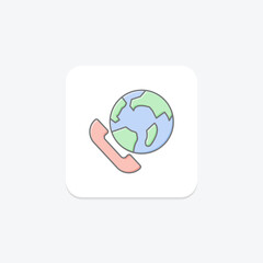 International Call lineal color icon , vector, pixel perfect, illustrator file