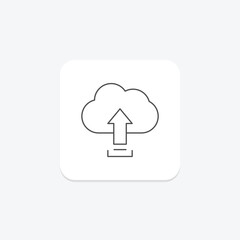 Cloud Upload thinline icon , vector, pixel perfect, illustrator file