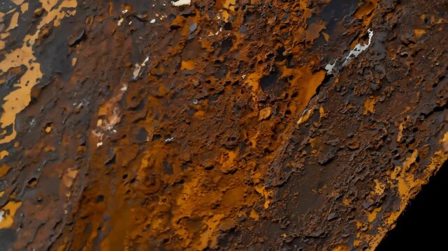 Close-Up View of Rusted Metal Surface With Crack