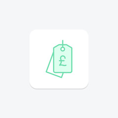 Rupees Label duotone line icon , vector, pixel perfect, illustrator file