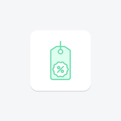 Discount label duotone line icon , vector, pixel perfect, illustrator file
