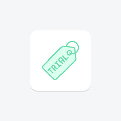Trial tag duotone line icon , vector, pixel perfect, illustrator file