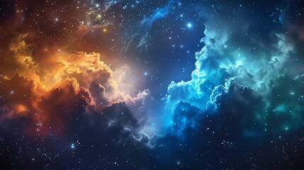 Fototapeta premium Cosmic Cloudscape with Stars.