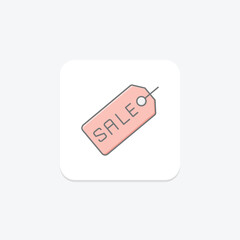  Sale Tag lineal color icon , vector, pixel perfect, illustrator file