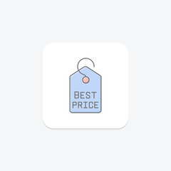 Hot sale tag lineal color icon , vector, pixel perfect, illustrator file