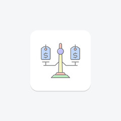 Compare price lineal color icon , vector, pixel perfect, illustrator file