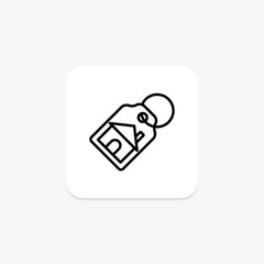 House tag line icon , vector, pixel perfect, illustrator file