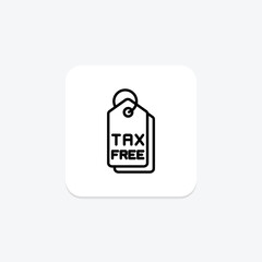 Tax Free line icon , vector, pixel perfect, illustrator file