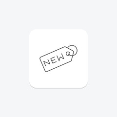 New tag thinline icon , vector, pixel perfect, illustrator file