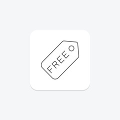 Free Label thinline icon , vector, pixel perfect, illustrator file