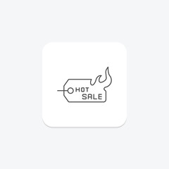 Super Sale tag thinline icon , vector, pixel perfect, illustrator file