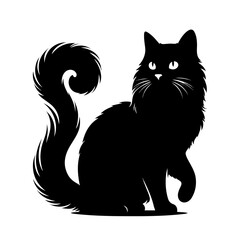 Obraz premium cat silhouette, black cat silhouette.