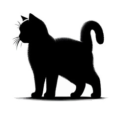 cat silhouette, black cat silhouette.
