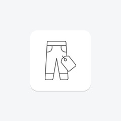 jeans tag thinline icon , vector, pixel perfect, illustrator file