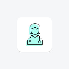 Medical Professionals color shadow thinline icon , vector, pixel perfect, illustrator file