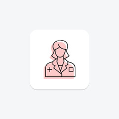 Medical Expert color shadow thinline icon , vector, pixel perfect, illustrator file