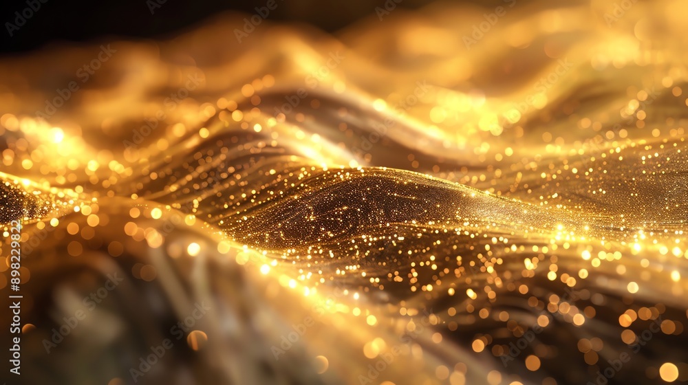 Poster abstract golden bokeh background.