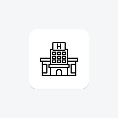 Medical Facility line icon , vector, pixel perfect, illustrator file