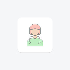 Medical Professionals lineal color icon , vector, pixel perfect, illustrator file