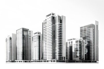 Fototapeta premium Modern high rise buildings architecture city neighbourhood.