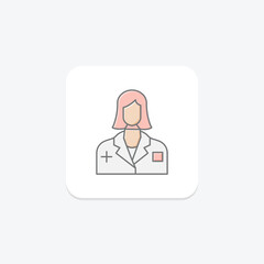 Medical Expert lineal color icon , vector, pixel perfect, illustrator file