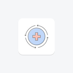 Medical Recovery lineal color icon , vector, pixel perfect, illustrator file