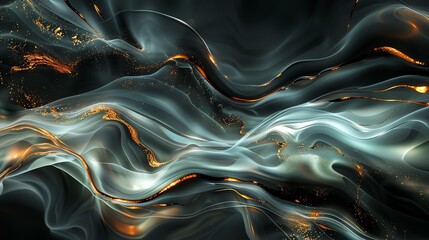 Abstract Gold and Grey Wavy Background.