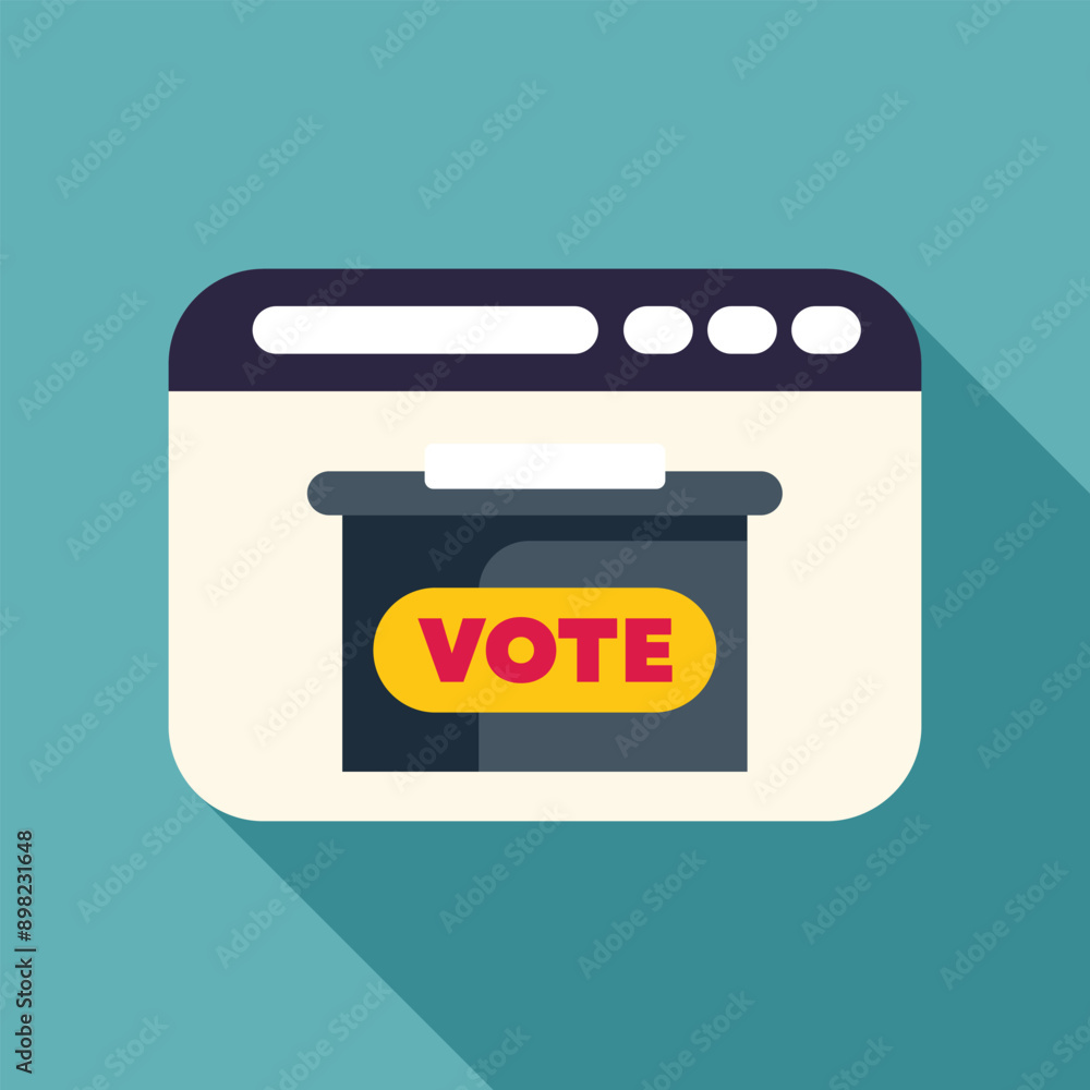 Poster ballot box displayed on a web page, representing the concept of online voting