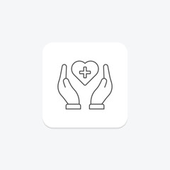 Medical Care thinline icon , vector, pixel perfect, illustrator file