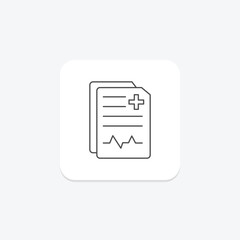 Medical Report thinline icon , vector, pixel perfect, illustrator file