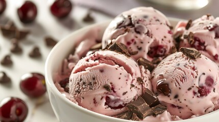 Cherry Garcia ice cream with cherries and chocolate chunks 