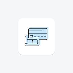 Payment Options color shadow thinline icon , vector, pixel perfect, illustrator file