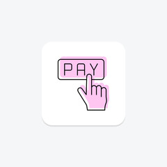 Payment Button color shadow thinline icon , vector, pixel perfect, illustrator file