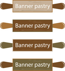 Rolling pin Vector pastry banners, various colors, transparent background, PNG file for food design