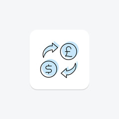 Payment Withdrawal color shadow thinline icon , vector, pixel perfect, illustrator file