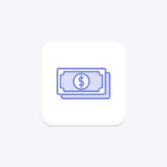Money duotone line icon , vector, pixel perfect, illustrator file