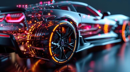 Visualize a roadster under an xray, revealing the complexity of its electrical systems and frame structure