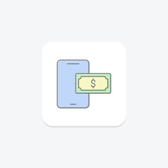 Online Payment lineal color icon , vector, pixel perfect, illustrator file