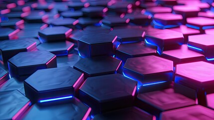 Fototapeta premium Hexagonal 3D Product Mockup with Modern Geometric Design