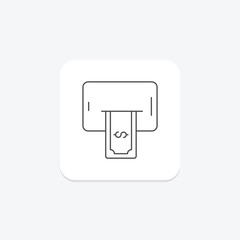 Digital Payment thinline icon , vector, pixel perfect, illustrator file