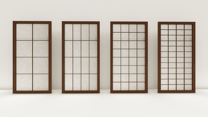 Shoji- Traditional Japanese door window or room divider with translucent paper